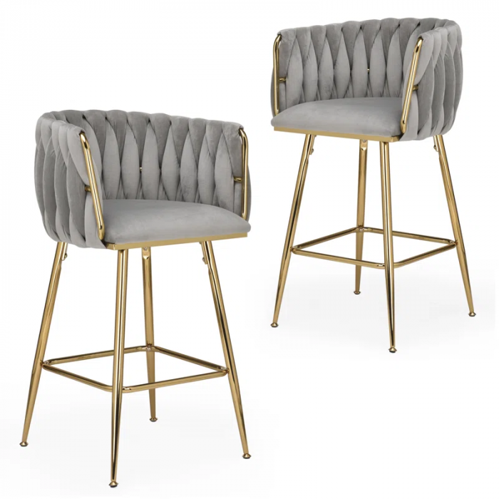 Kristyn Upholstered 25.6'' Counter Stool with Metal Frame - Image 3
