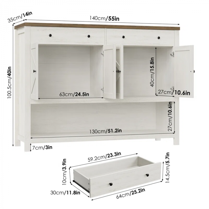55.1" Upgraded Console Table, Entryway Table with Open Shelf - Image 8