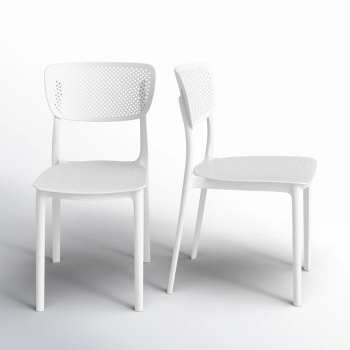 Farrah Outdoor Stacking Dining Side Chair - Image 5
