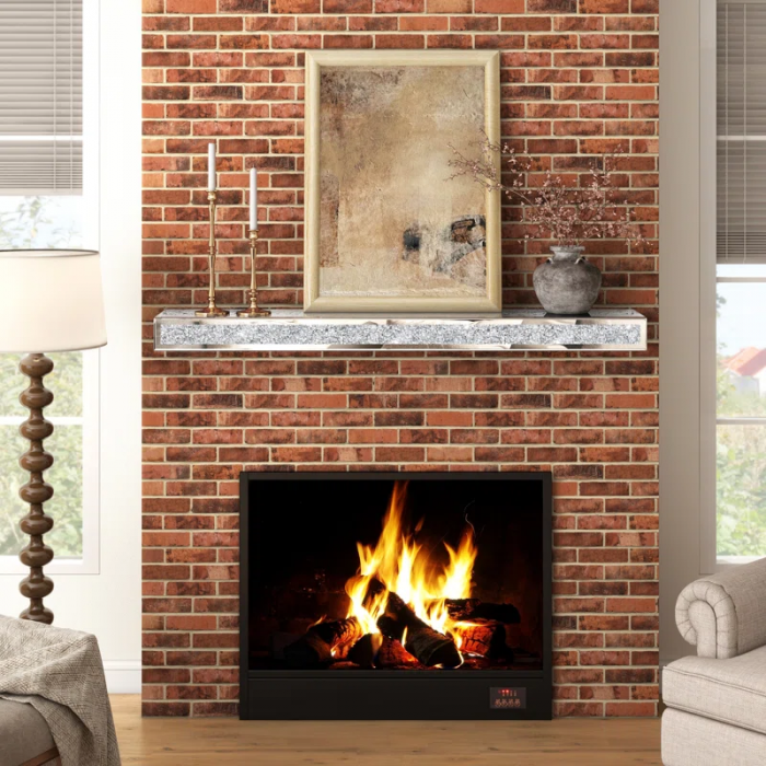 Aldobrando Crystal Glass Fireplace Shelf Floating Mantel - Image 6