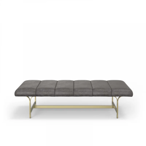 Lorinda Upholstered Vegan Leather Coffee Table with Metal Base
