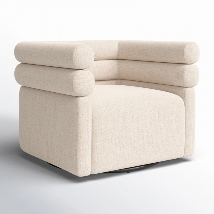 Arve Upholstered Swivel Armchair - Image 4