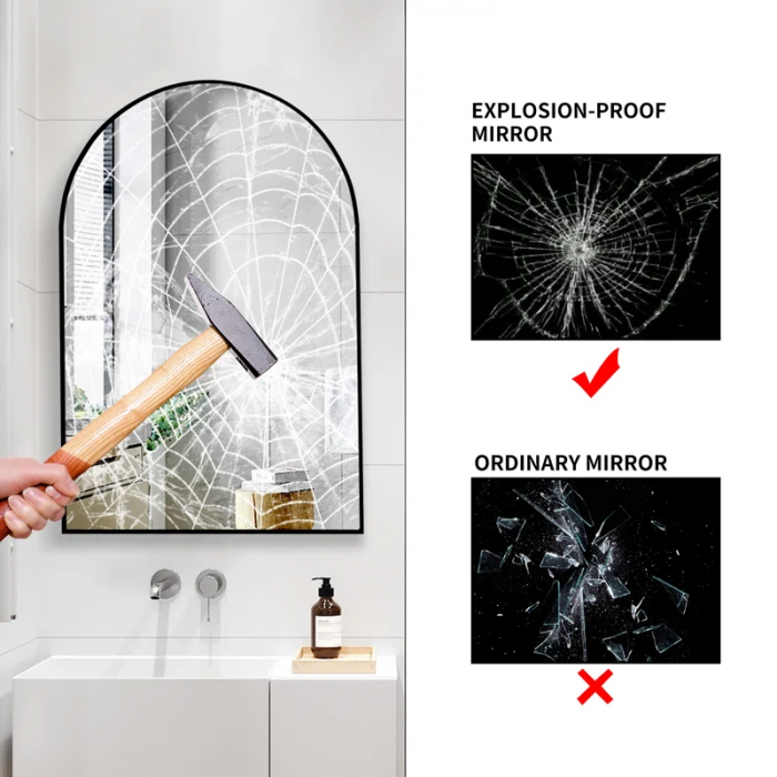 Lilaram Aluminium Alloy Frame Wall Mounted Arch Bathroom / Vanity Mirror - Image 10
