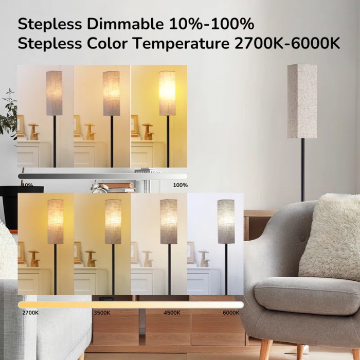 Osblek 65'' Traditional Floor Lamp with Remote Control and Bulb Included - Image 5