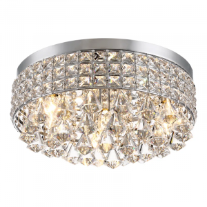 Theodora 4 - Light 15'' Unique / Statement Drum Flush Mount with Crystal Accents