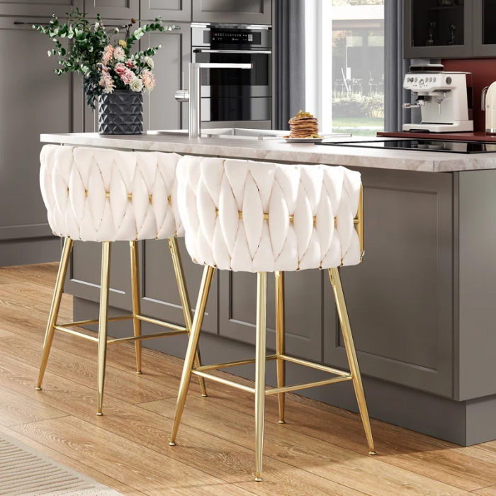 Kristyn Upholstered 25.6'' Counter Stool with Metal Frame - Image 9