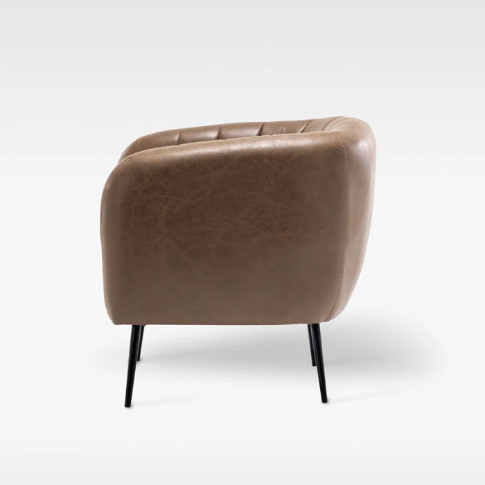 Samouri Modern Channel Tufted Barrel Accent Chair - Image 9