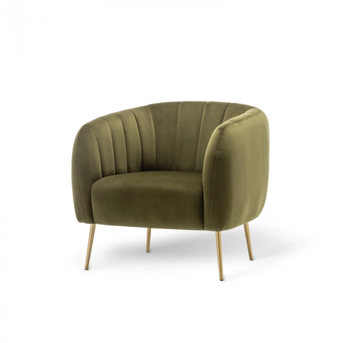 Samouri Modern Channel Tufted Barrel Accent Chair - Image 4