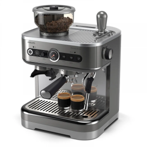 Barista Brew Semi-Automatic Espresso Machine with Frother, 280Gr Dual Bean Container