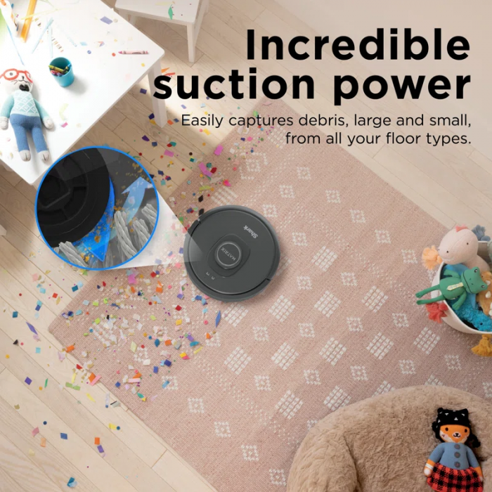 Matrix Robot Vacuum with Self-Cleaning Brushroll for Pet Hair, No Spots Missed on Carpets and Hard Floors, Precision Home Mapping, Wi-Fi Black/Silver - Image 10