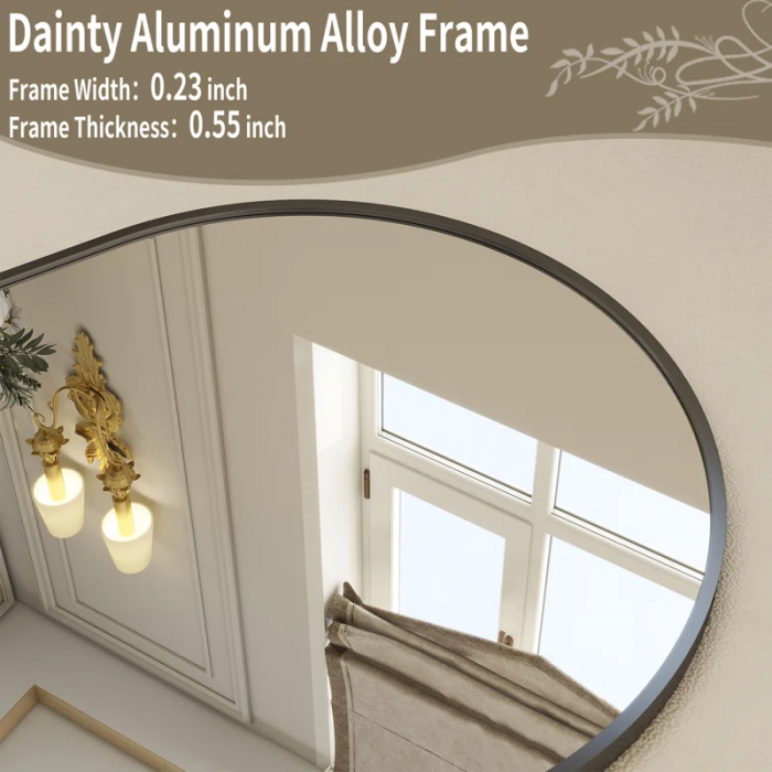 Lilaram Aluminium Alloy Frame Wall Mounted Arch Bathroom / Vanity Mirror - Image 9
