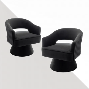 Chynna Velvet Swivel Barrel Chair