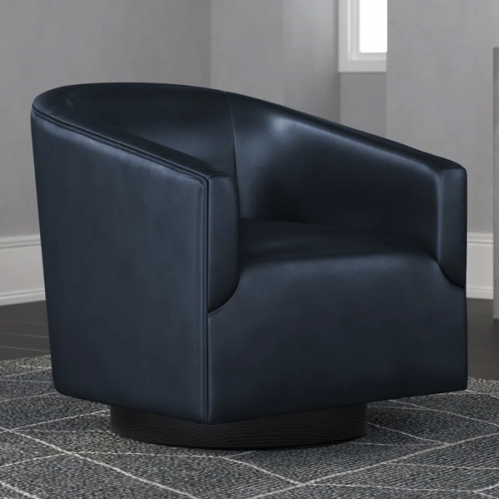 Hall Faux Leather Swivel Barrel Chair - Image 5