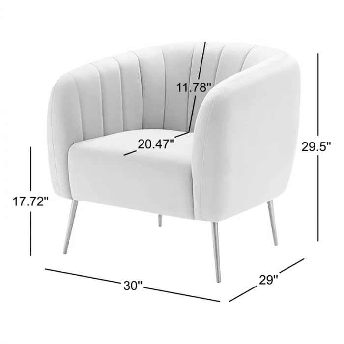 Samouri Modern Channel Tufted Barrel Accent Chair - Image 6