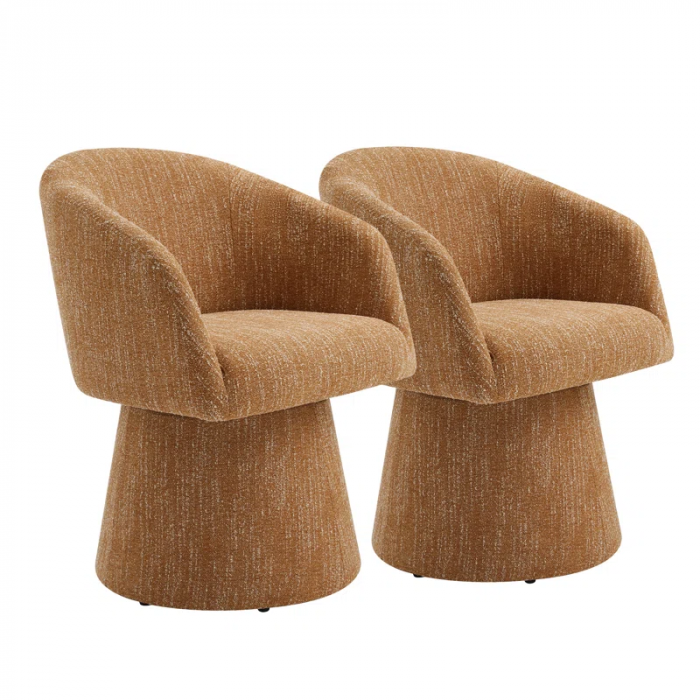 Kyo Chenille Upholstered Barrel Chair (Set of 2) - Image 3