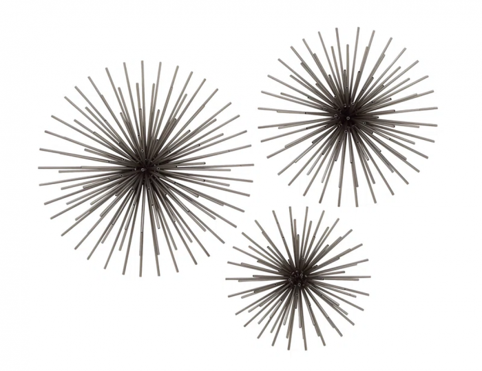 3 Piece Metal 3D Starburst Wall Decor Set 16", 20", 24"W - Image 2