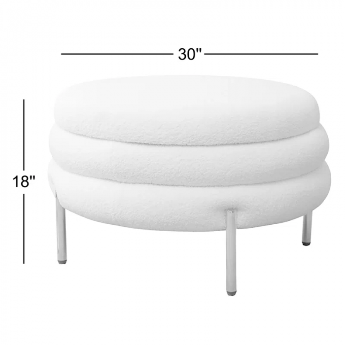 Lytham Upholstered round Storage Ottoman - Image 9