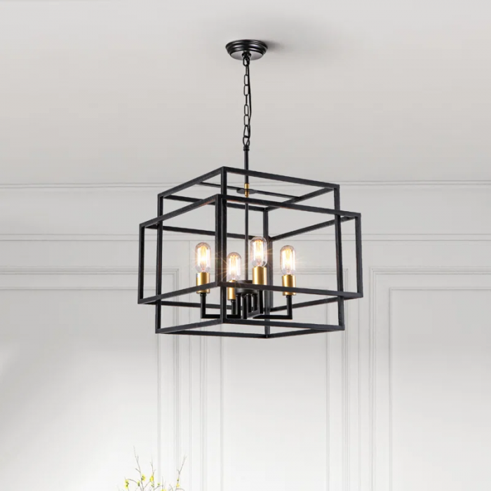 Worton 4 - Light Lantern Square Chandelier(18")