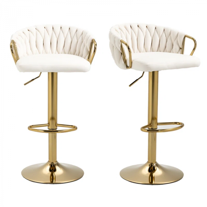 Christal Swivel Upholstered Adjustable Height Counter Stool - Image 3