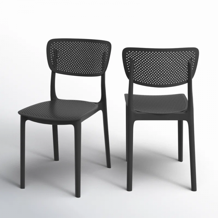 Farrah Outdoor Stacking Dining Side Chair - Image 9