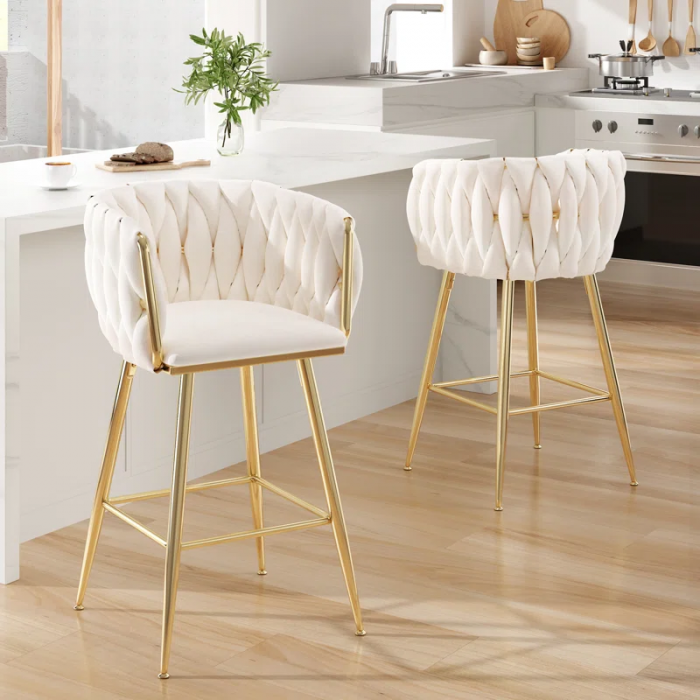 Kristyn Upholstered 25.6'' Counter Stool with Metal Frame - Image 6