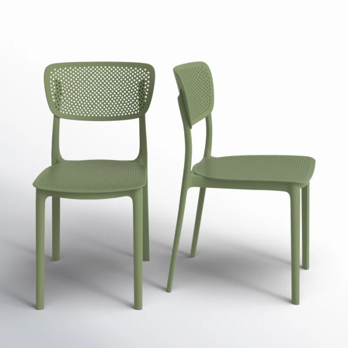Farrah Outdoor Stacking Dining Side Chair - Image 3