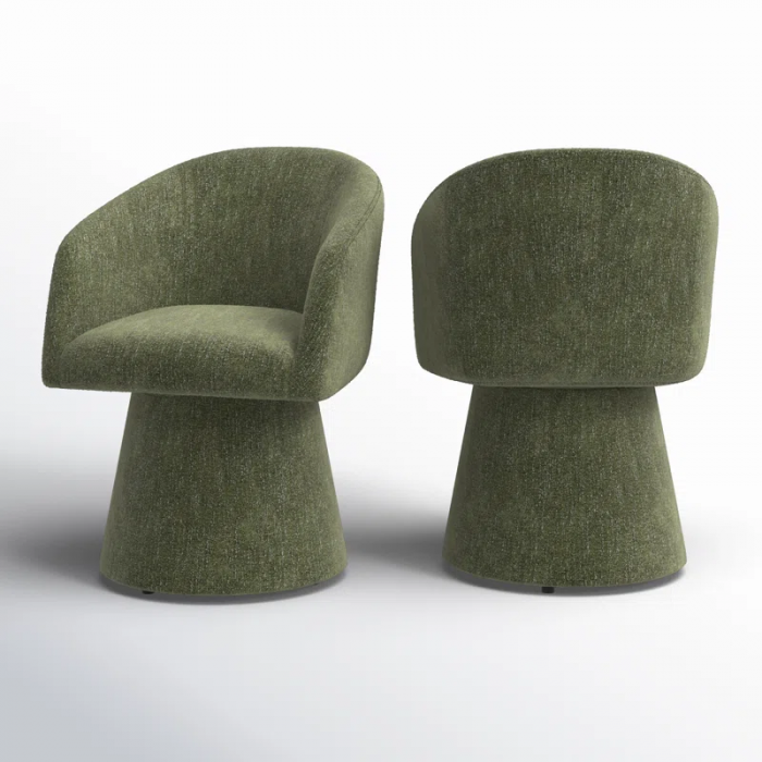 Kyo Chenille Upholstered Barrel Chair (Set of 2) - Image 8