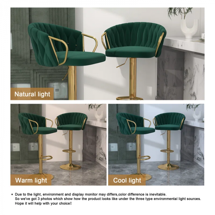 Christal Swivel Upholstered Adjustable Height Counter Stool - Image 16