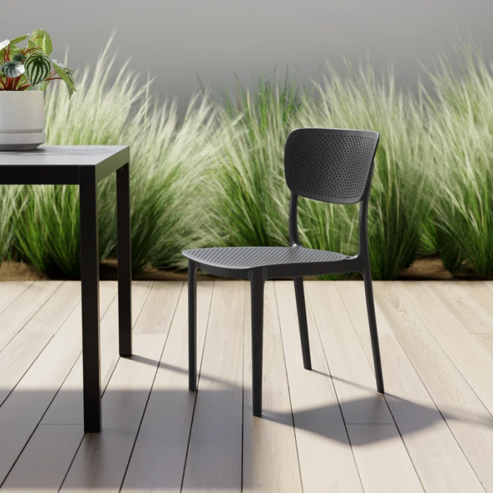 Farrah Outdoor Stacking Dining Side Chair - Image 6