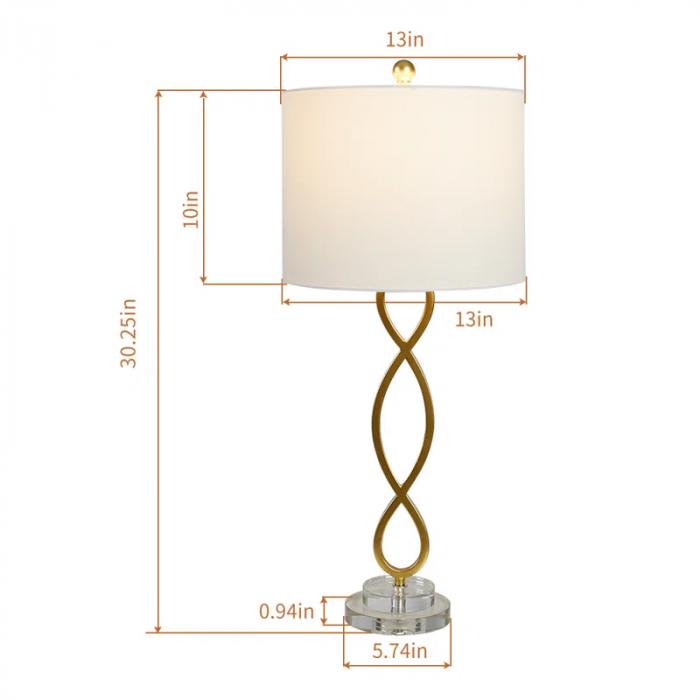 Hallye 30.25" Crystal Gold/Clear Table Lamp Set - Image 3