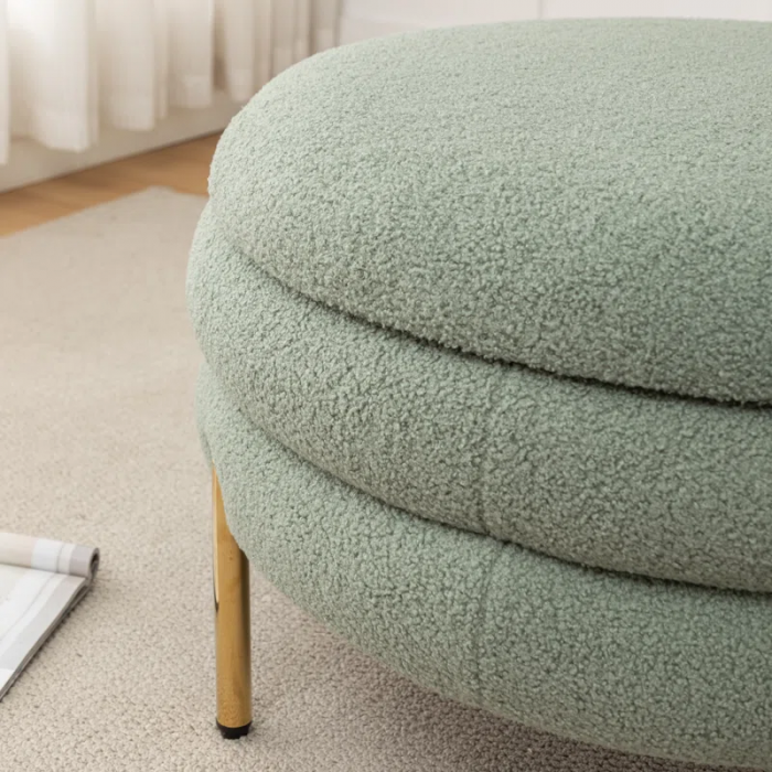 Lytham Upholstered round Storage Ottoman - Image 10