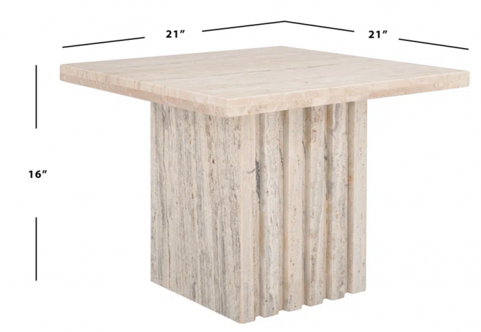 Pristina Tall Square Marble Accent Table - Image 9
