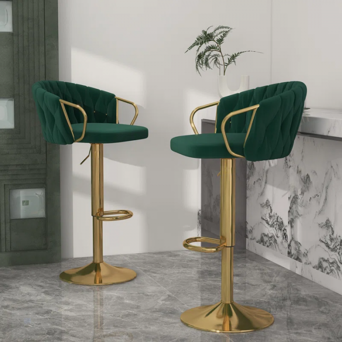 Christal Swivel Upholstered Adjustable Height Counter Stool - Image 8