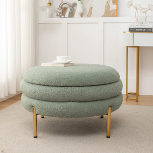 Lytham Upholstered round Storage Ottoman