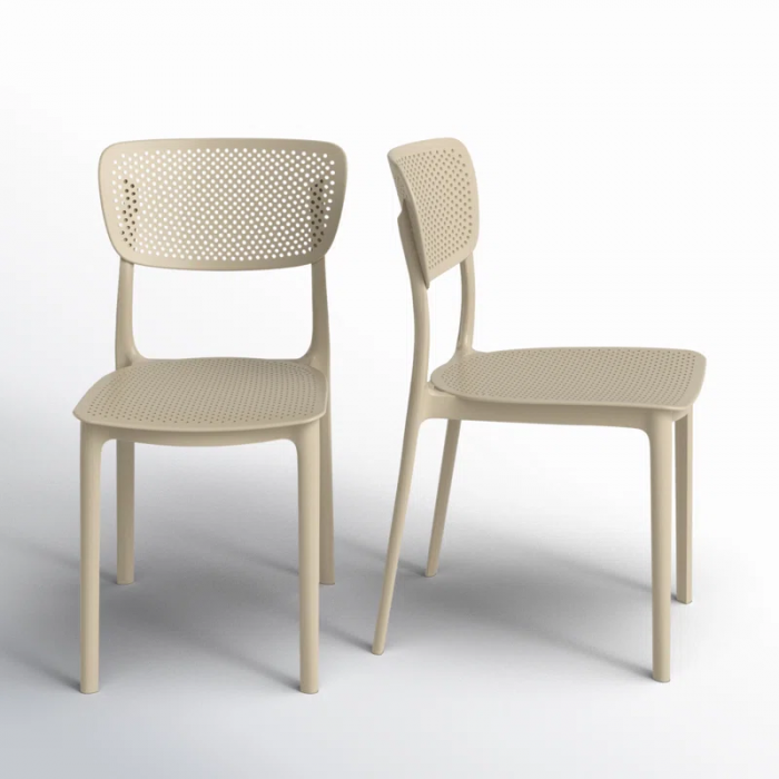 Farrah Outdoor Stacking Dining Side Chair - Image 4