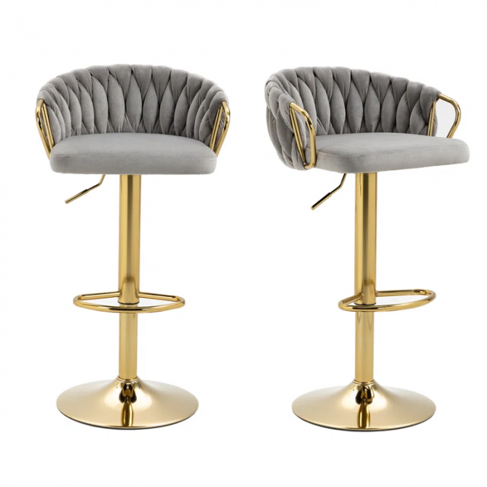 Christal Swivel Upholstered Adjustable Height Counter Stool - Image 2