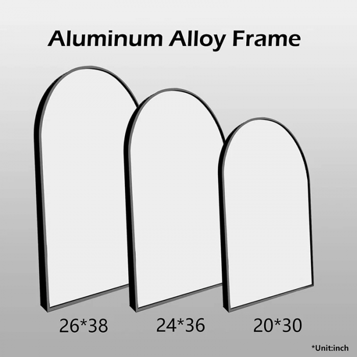 Lilaram Aluminium Alloy Frame Wall Mounted Arch Bathroom / Vanity Mirror - Image 11