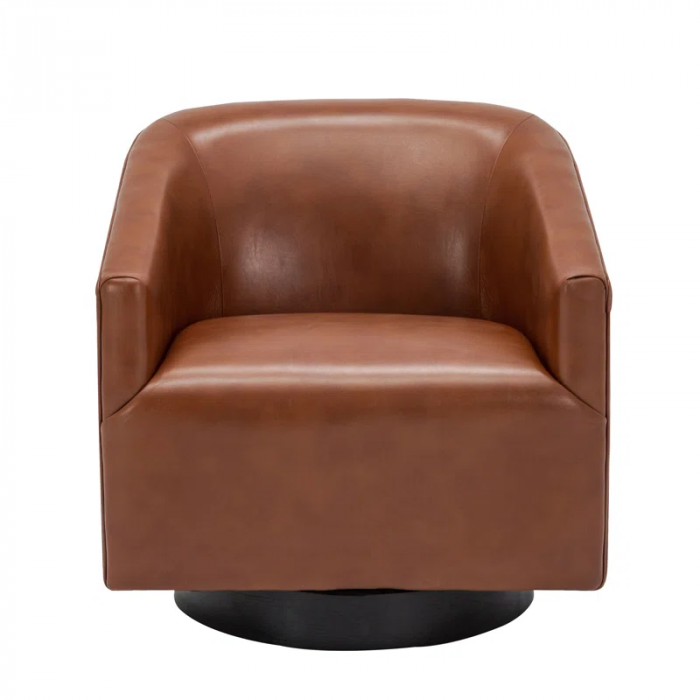 Hall Faux Leather Swivel Barrel Chair - Image 3