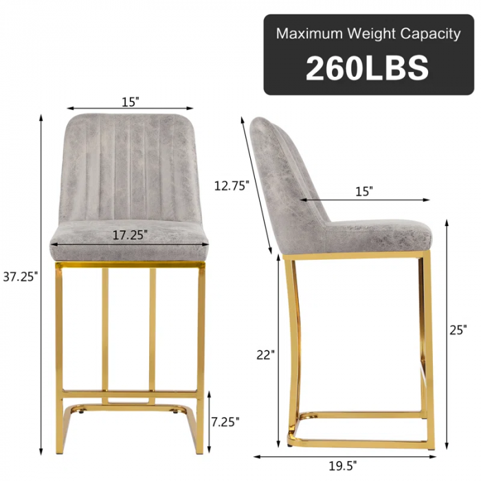 Branchville Upholstered Counter Stool with Metal Frame - Image 6