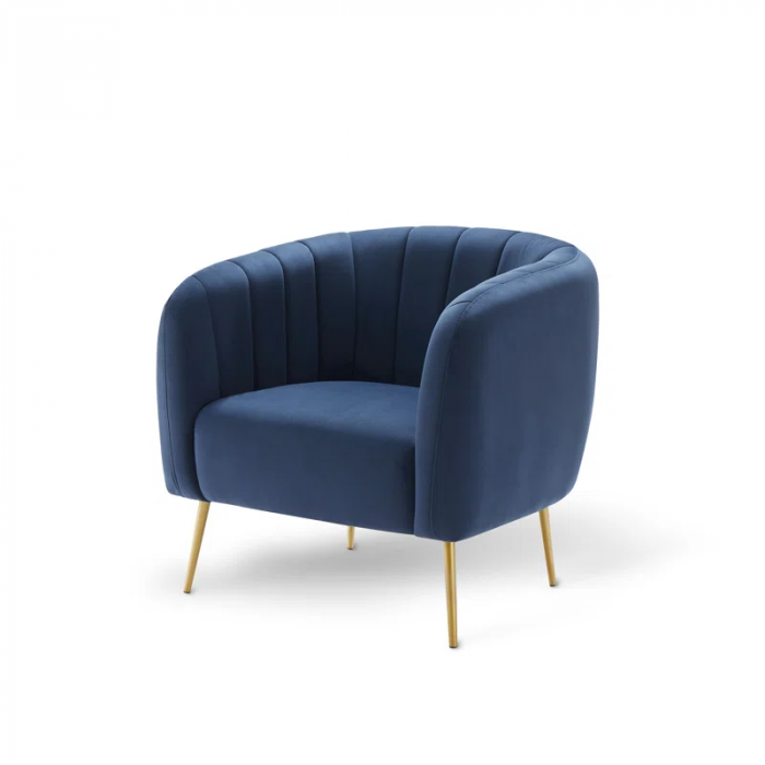 Samouri Modern Channel Tufted Barrel Accent Chair - Image 5