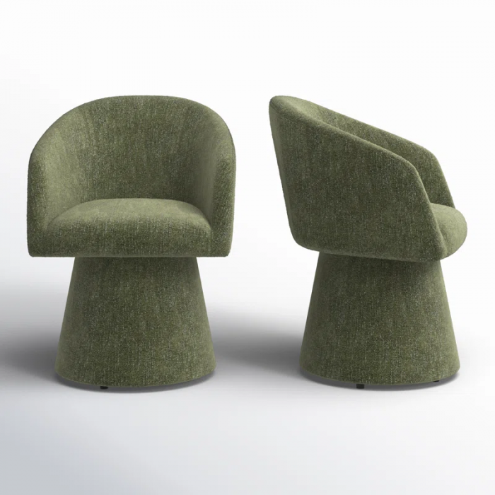 Kyo Chenille Upholstered Barrel Chair (Set of 2) - Image 4