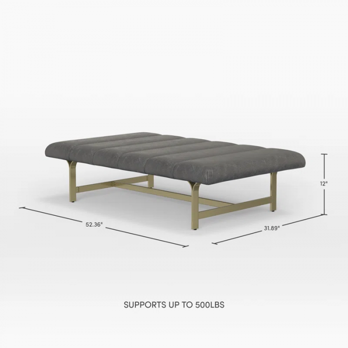 Lorinda Upholstered Vegan Leather Coffee Table with Metal Base - Image 6