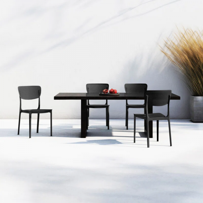 Farrah Outdoor Stacking Dining Side Chair - Image 7