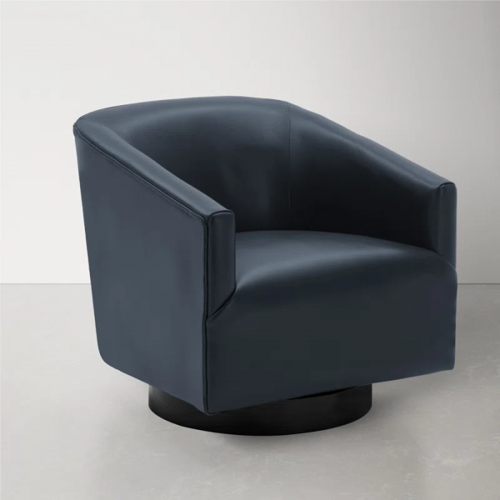 Hall Faux Leather Swivel Barrel Chair - Image 11