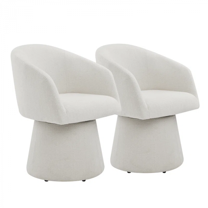 Kyo Chenille Upholstered Barrel Chair (Set of 2) - Image 2