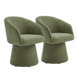 Kyo Chenille Upholstered Barrel Chair (Set of 2)