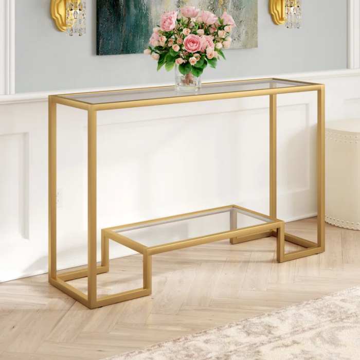 Athena Glass Top Console Table - Image 3