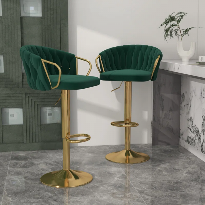 Christal Swivel Upholstered Adjustable Height Counter Stool - Image 13