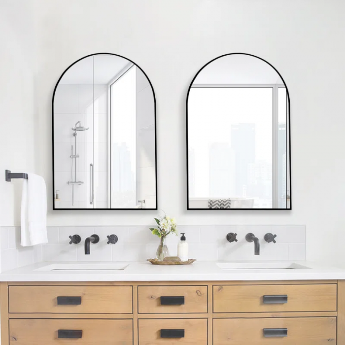 Lilaram Aluminium Alloy Frame Wall Mounted Arch Bathroom / Vanity Mirror - Image 7