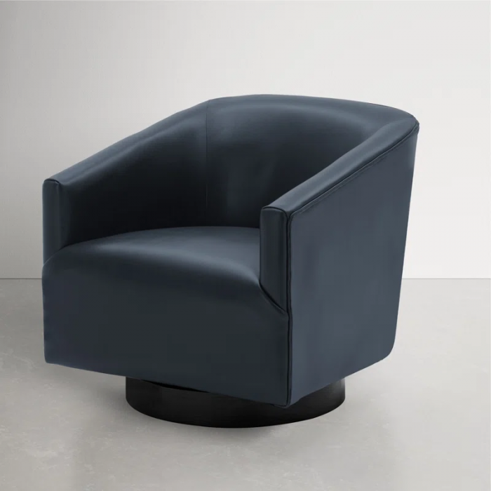 Hall Faux Leather Swivel Barrel Chair - Image 10